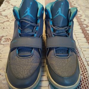 Size 7Y Jordan flight club's 90s cool Gray gamma blue high tops Retro Shoes